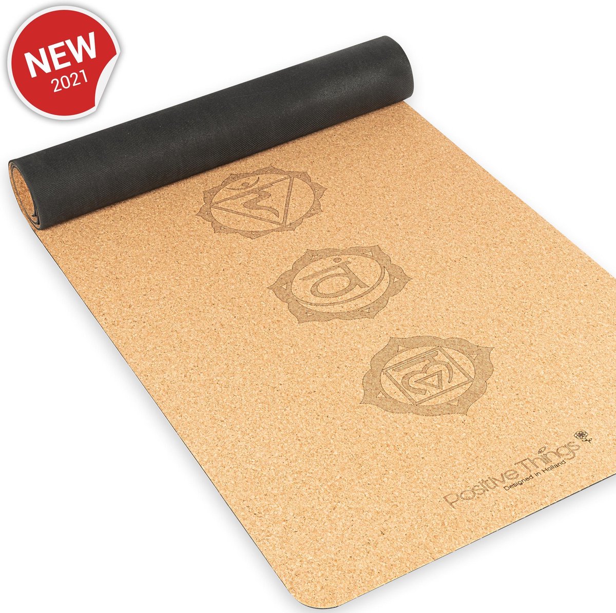 Positive Things Yoga mat – 100% Natuurvriendelijke Kurk Yoga mat met anti slip – Workout mat - Fitness mat - Trainingsmat