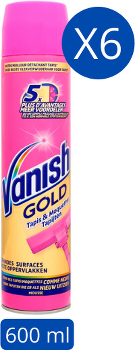 Vanish Gold Mousse Tapijtreiniger Vlekkenverwijderaar - 600 ml x6