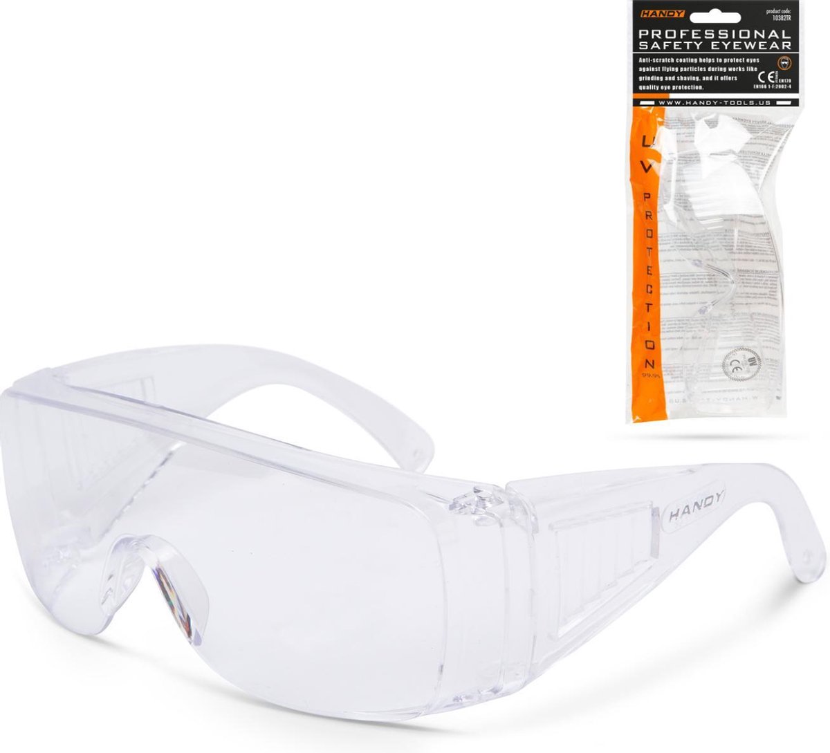 HANDY - Professionele Overzet Veiligheidsbril - Overzetbril - Vuurwerkbril - met UV bescherming