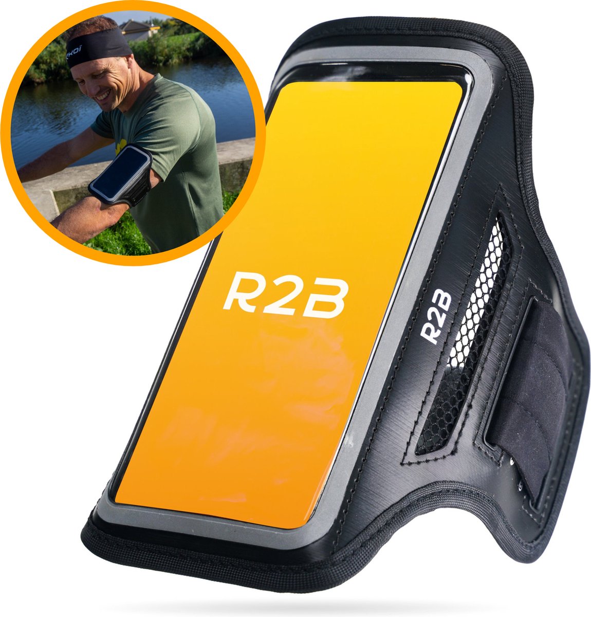 R2B® Hardloop telefoonhouder waterdicht - Reflecterend - Sportarmband - Sportband - Hardlopen - Armband telefoon - Model Enschede