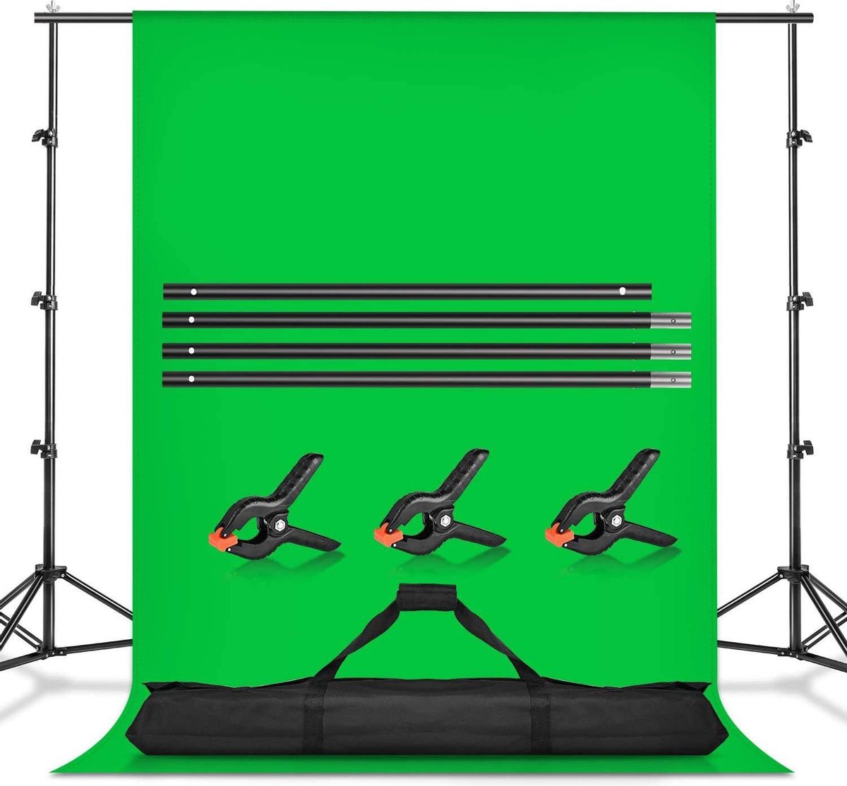 BRYGHT Green screen - 300 x 300 - Inclusief doek en achtergrondsysteem
