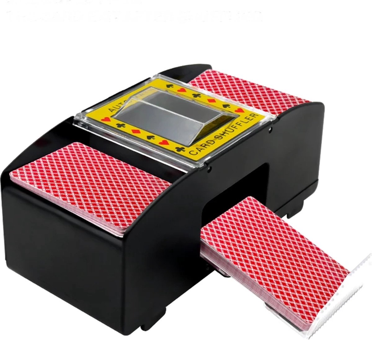 Kaartschudmachine - kaartenschudder - automatische kaartenschudder - spelkaartenschudder met batterijen en met 2 decks spelkaarten
