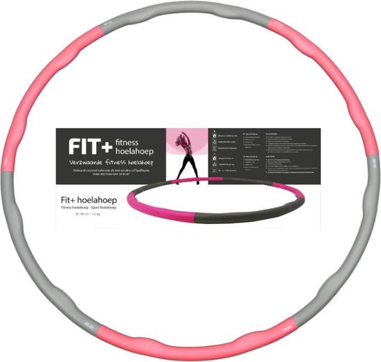 Sportbay FIT+ - Fitness hoelahoep - 1.5 kg - Ø 100 cm - Roze/Grijs
