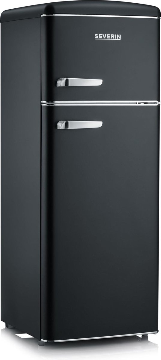 Severin 8932 - Koelvriescombinatie vrijstaand - retro koelkast - zwart
